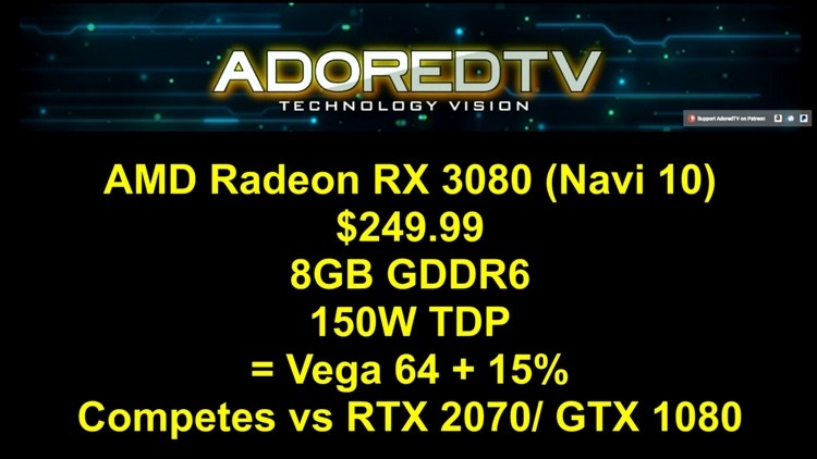 AMD Radeon RX 3080 (Navi): прямой конкурент GeForce RTX 2070 всего за $249"