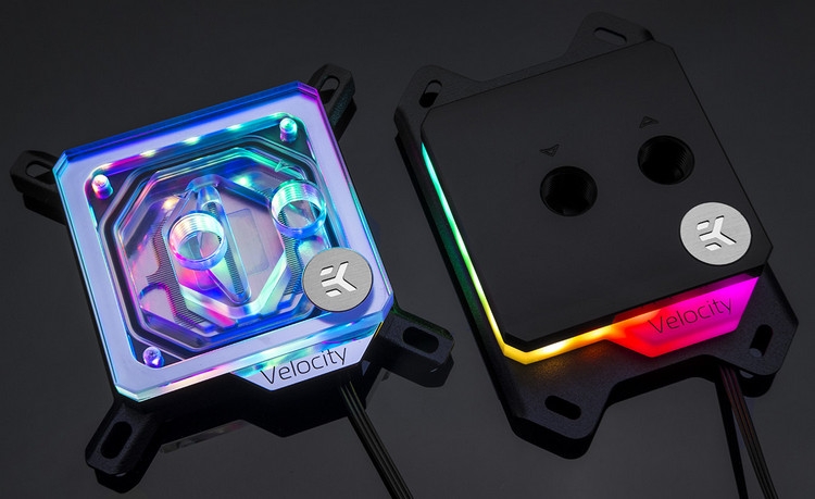 EK Water Blocks представила водоблоки Velocity D-RGB с разноцветной подсветкой"