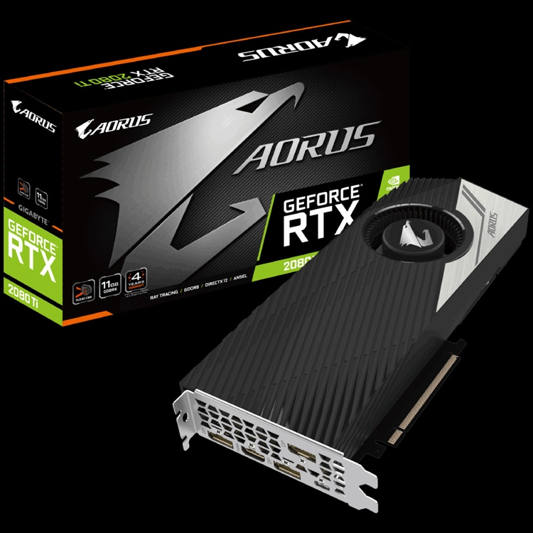 Видеокарта Aorus GeForce RTX 2080 Ti Turbo 11G получила заводской разгон"