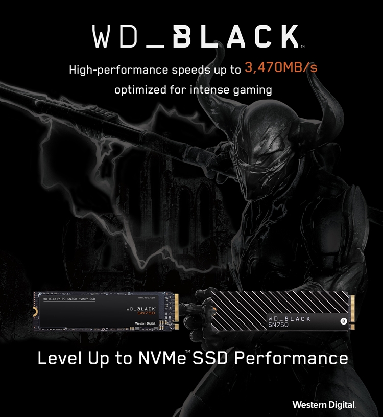 WD Black SN750 NVMe SSD: быстрые накопители ёмкостью до 2 Тбайт для игровых ПК"