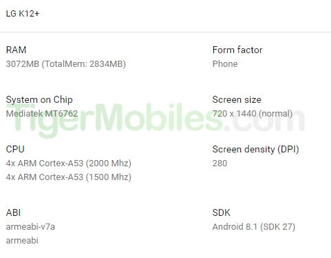LG K12+ получит аппаратную платформу от Xiaomi Redmi 6"