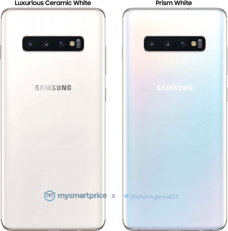 Galaxy S10+: оценки в Antutu и GeekBench, а также рендеры белой керамической версии"