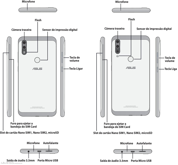 Раскрыт дизайн смартфонов ASUS Zenfone Max Plus M2 и Max Shot"