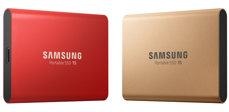 Карманные SDD-накопители Samsung T5 предстали в ярких цветах"