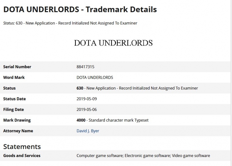 Valve зарегистрировала товарный знак DOTA Underlords"