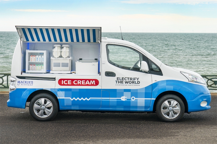 Электрификация во всём: в Nissan создан «зелёный» фургон для мороженого"