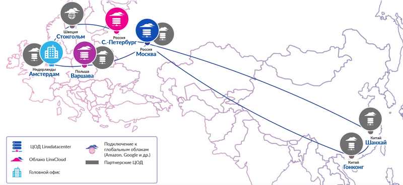  География бизнеса Linxdatacenter 