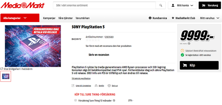 PlayStation 5 уже доступна для предзаказа по цене выше $1000
