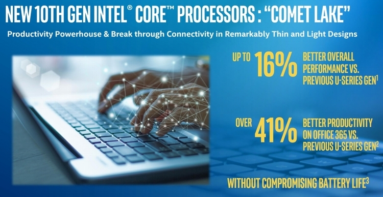 Intel анонсировала мобильные Comet Lake: до шести ядер в тонких ноутбуках и Wi-Fi 6"