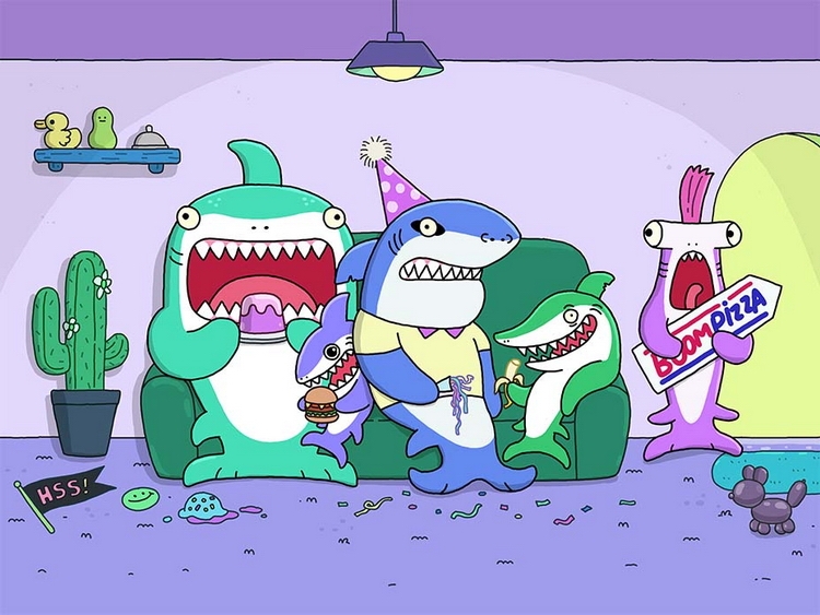 Кадр из Hungry Shark Squad