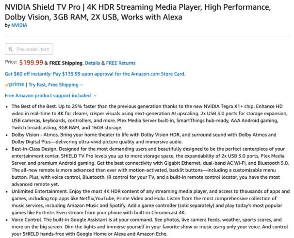 Дебют новой приставки NVIDIA Shield TV Pro может состояться через неделю"
