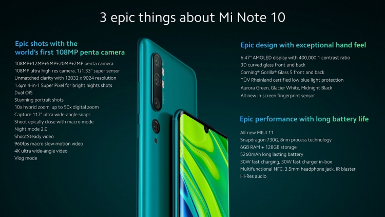 Xiaomi представила Mi Note 10 и 10 Pro — 108-Мп камерофоны по внушительной цене"