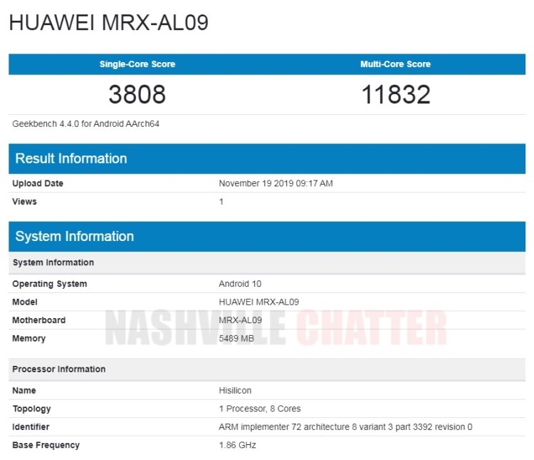 Планшет Huawei MatePad Pro появился в базе Geekbench с чипом Kirin 990 и 6 Гбайт ОЗУ"