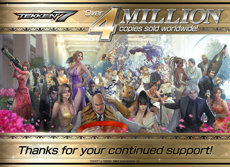  Иллюстрация к объявлению о 4 млн проданных копий Tekken 7 