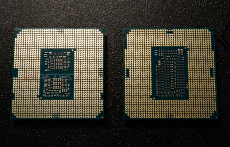 Слева — Core i9-10900, справа — Core i9-9900KS