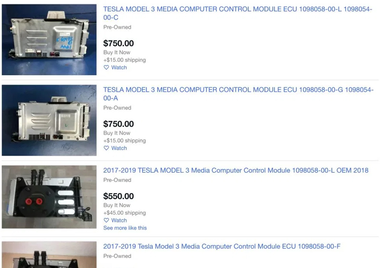  Бортовые компьютеры Tesla на торговой площадке eBay 