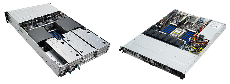 ASUS RS720-E9-RS8 (справа) и RS500A-E10-PS4