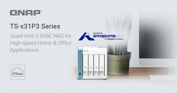 NAS-хранилища QNAP TS-x31P3 для дома и офиса наделены портом 2.5GbE
