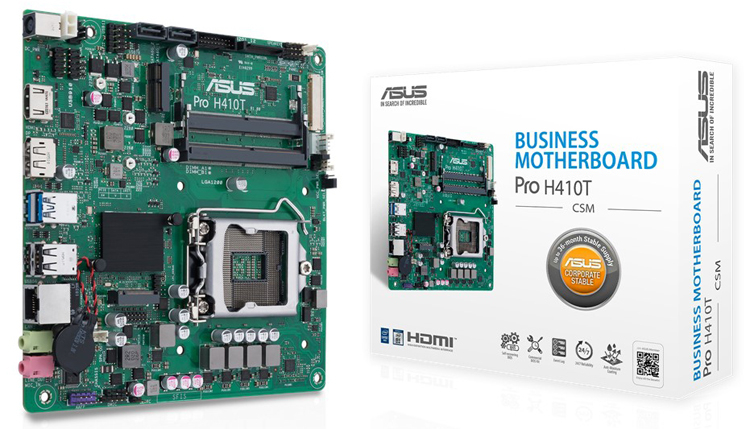 ASUS представила компактную плату Pro H410T для работающих круглосуточно компьютеров