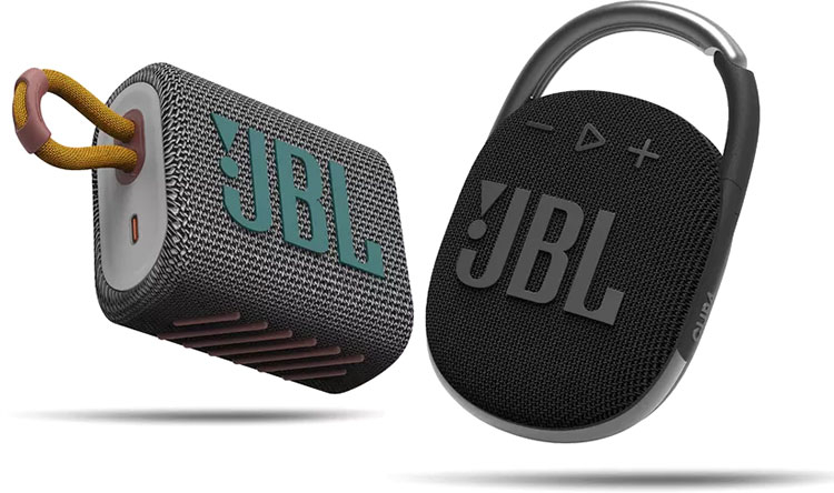  JBL Go 3 (слева) и JBL Clip 4 
