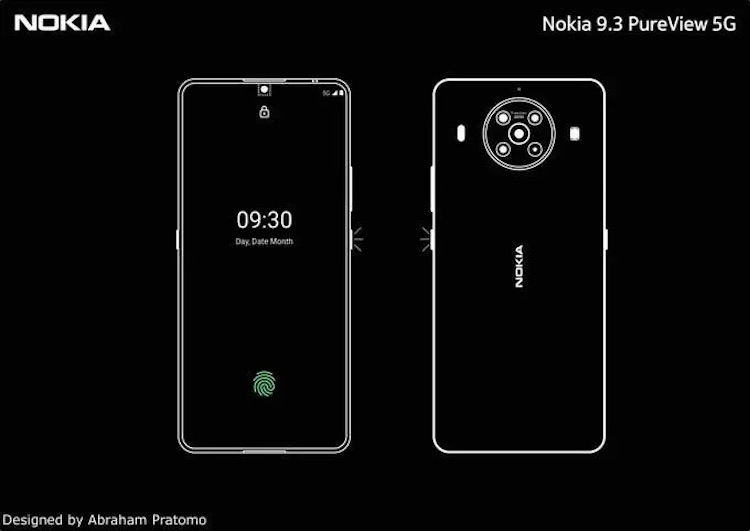 Под экраном Nokia 9.3 PureView спрячется сканер отпечатков и фронтальная камера