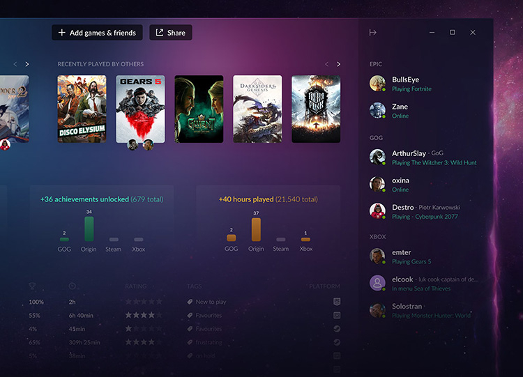 В GOG Galaxy 2.0 будут продаваться игры из Epic Games Store