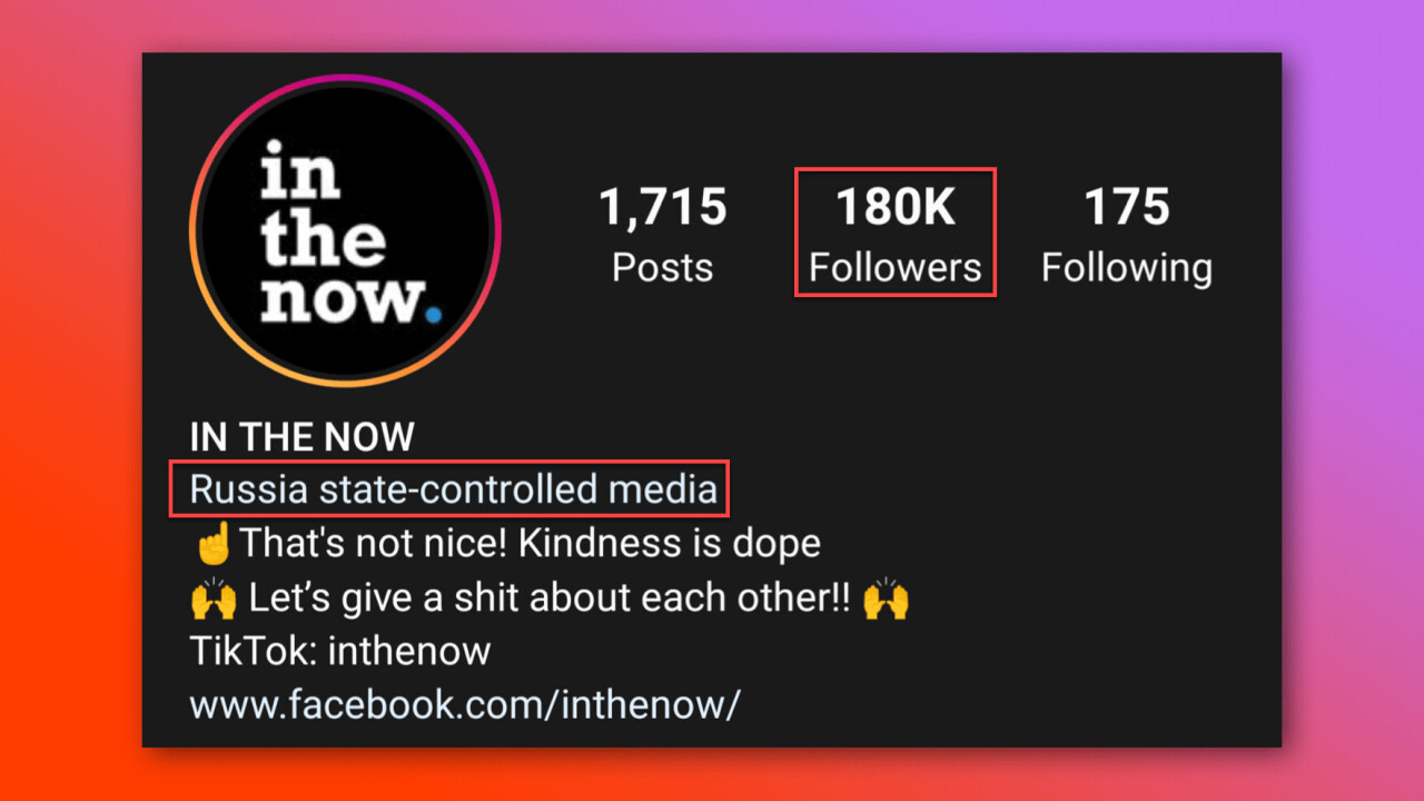 Instagram начал помечать аккаунты и публикации подконтрольных государству СМИ
