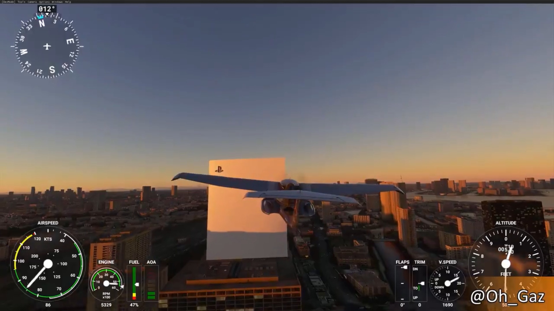 Энтузиаст добавил в Microsoft Flight Simulator гигантскую копию PS5