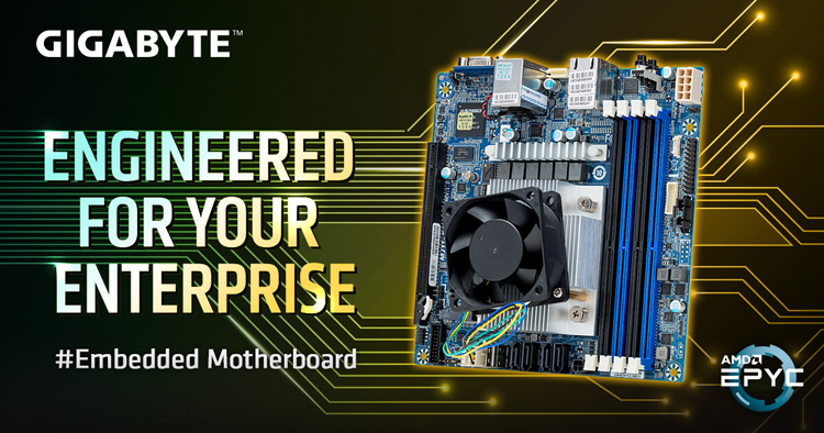 Compact GIGABYTE MJ11-EC0 motherboard features AMD EPYC Embedded 3151 chip