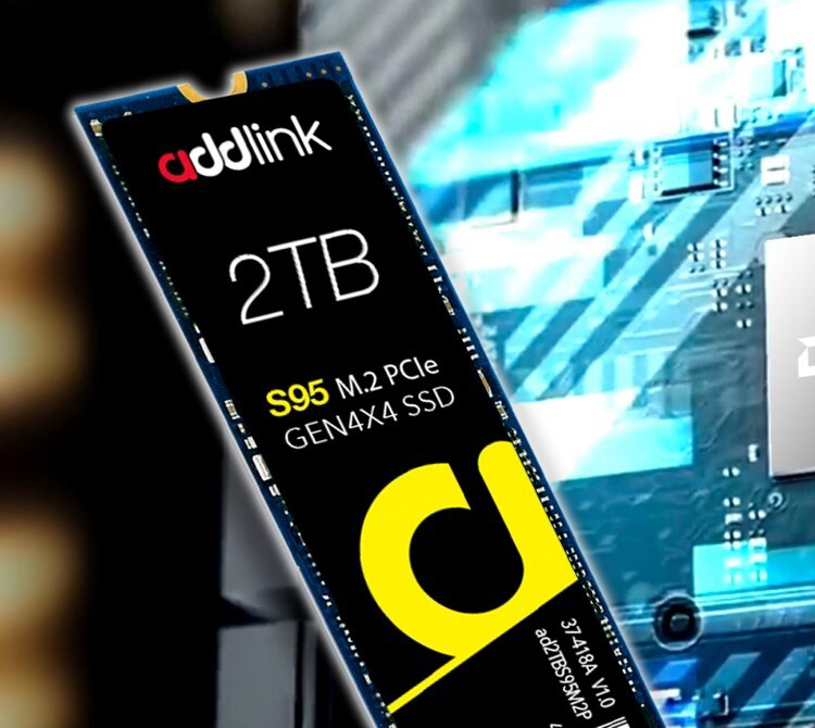 Представлены накопители Addlink S95 формата M.2 со скоростью чтения до 7100 Мбайт/с