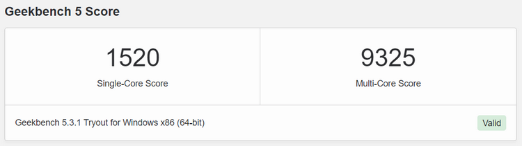 Результат Ryzen 9 5900H в тесте Geekbench