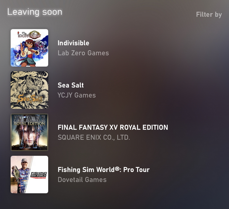 Final Fantasy XV, GRIS, Indivisible и другие игры скоро покинут Xbox Game Pass