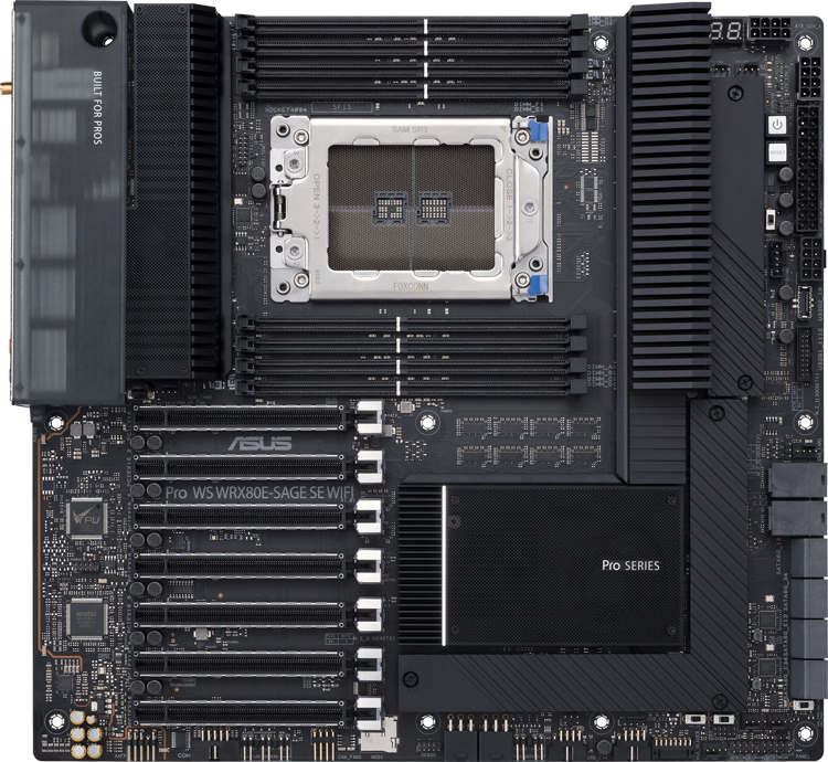 The ASUS Pro WS WRX80E-SAGE SE WIFI workstation board is designed for AMD Threadripper Pro chips