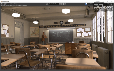 Blender 2.91 classroom (электросеть)