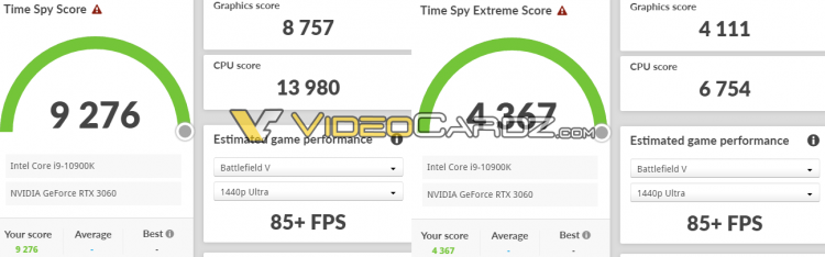 Результат GeForce RTX 3060 3DMark Time Spy
