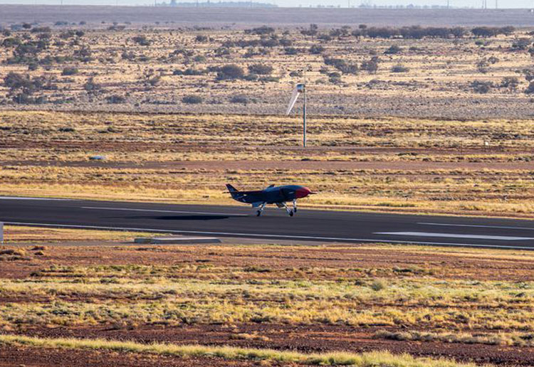 Boeing's unmanned wingman Loyal Wingman takes off. Image source: Boeing