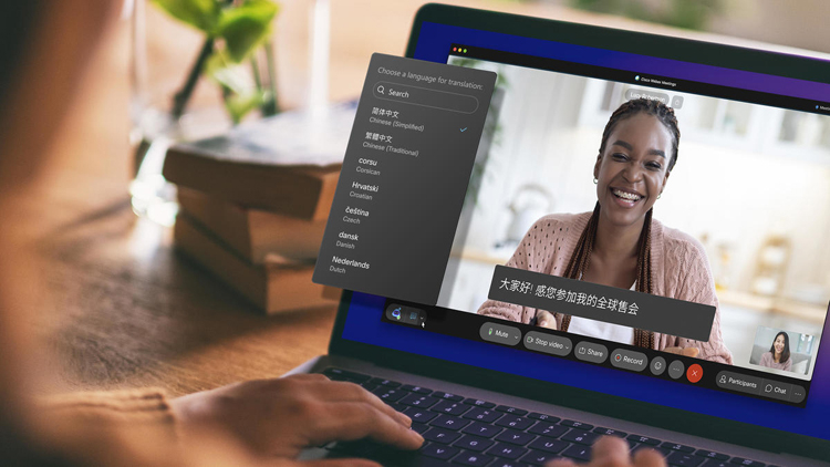 В сервисе видеоконференций Cisco Webex появился перевод в реальном времени с английского на больше 100 языков