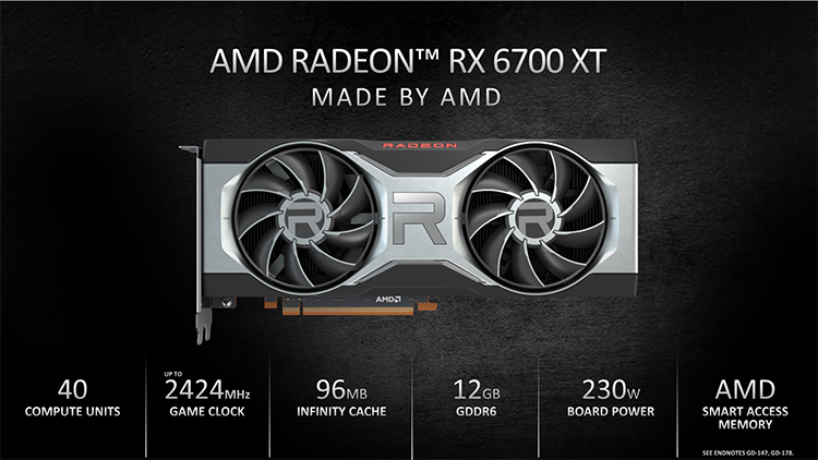 AMD представила Radeon RX 6700 XT — видеокарту для игр в 1440p. В продаже — с 18 марта по $479