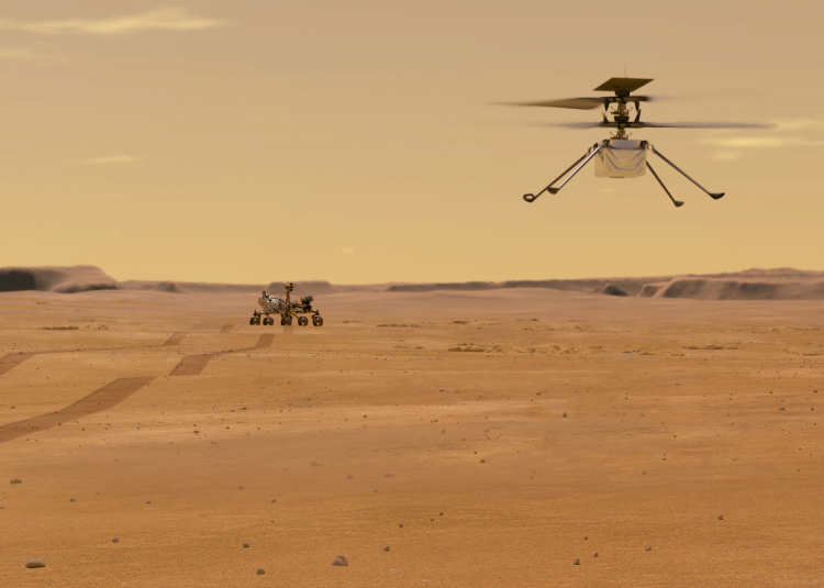 Марсианский вертолёт NASA полностью развёрнут под ровером и готов к высадке