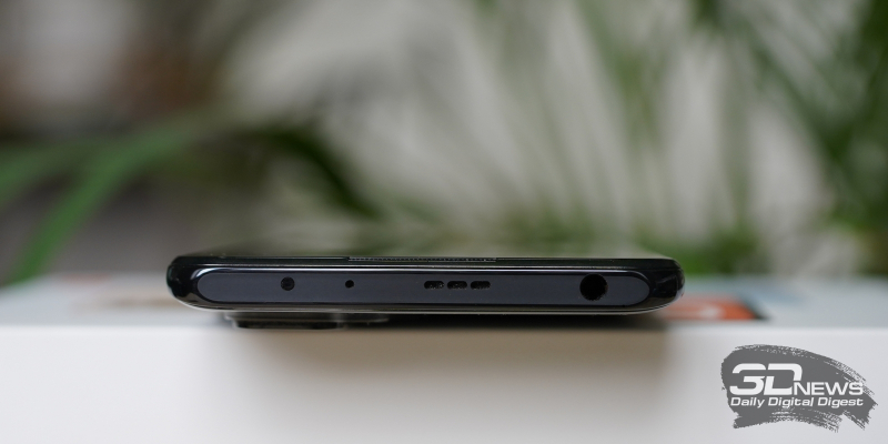 Xiaomi Redmi Note 10 Pro, верхняя грань: мини-джек, микрофон, динамик, ИК-порт