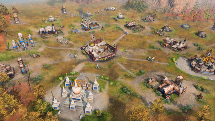 A mobile Mongol camp in Age of Empires IV