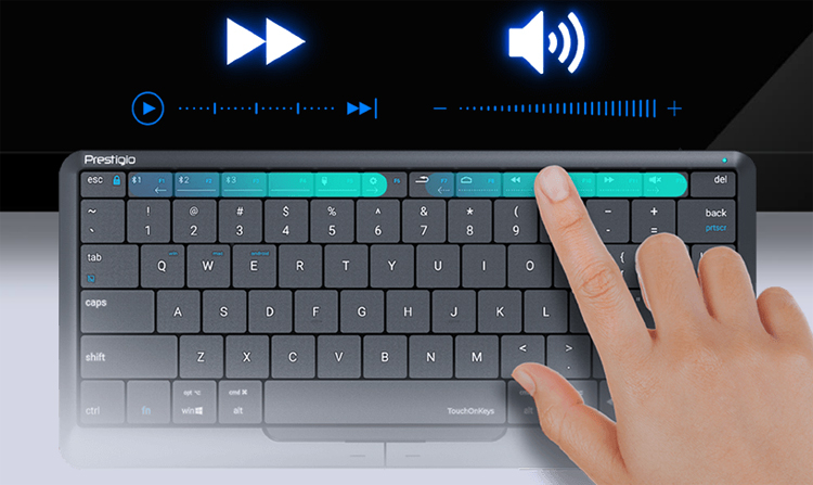 Prestigio представила смарт-клавиатуру Click&Touch 2, поверхность которой может выполнять функции тачпада