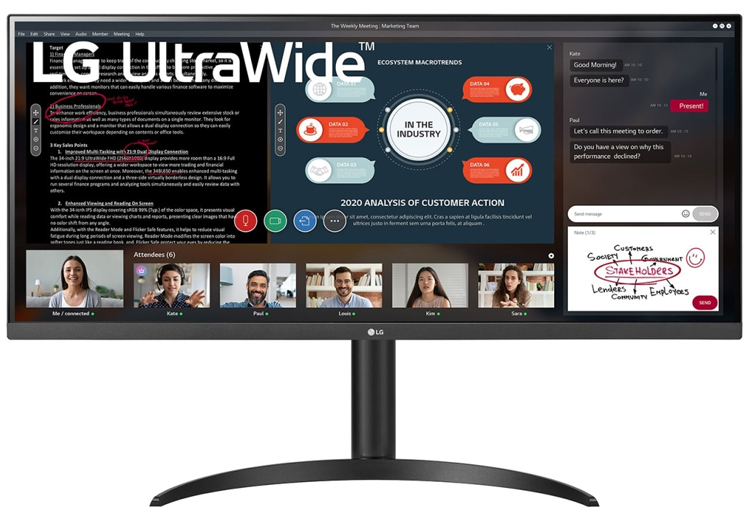 Представлен монитор LG 34WP550-B с диагональю 34 дюйма и соотношением сторон 21:9