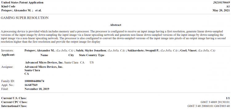 Обнаружен патент AMD, объясняющий принцип работы технологии масштабирования изображения FidelityFX Super Resolution