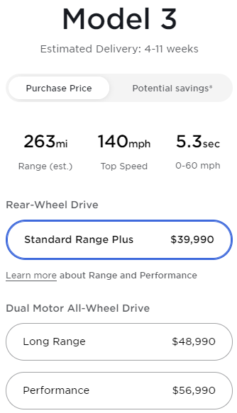Очередное подорожание подняло стоимость базовой Tesla Model 3 до $40 тыс.