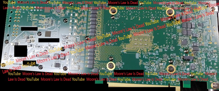 Задняя часть печатной платы флагманской игровой видеокарты Intel Xe-HPG показалась на фотографии