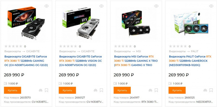 В России стартовали продажи GeForce RTX 3080 Ti — купить видеокарту можно было даже по рекомендованной цене, но всем не хватило