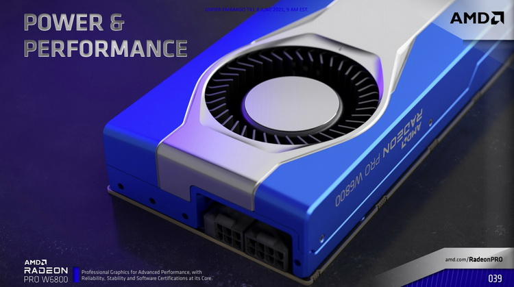 AMD представила профессиональные видеокарты Radeon PRO W6800 и W6600 до 32 Гбайт памяти и GPU с частотой до 2900 МГц