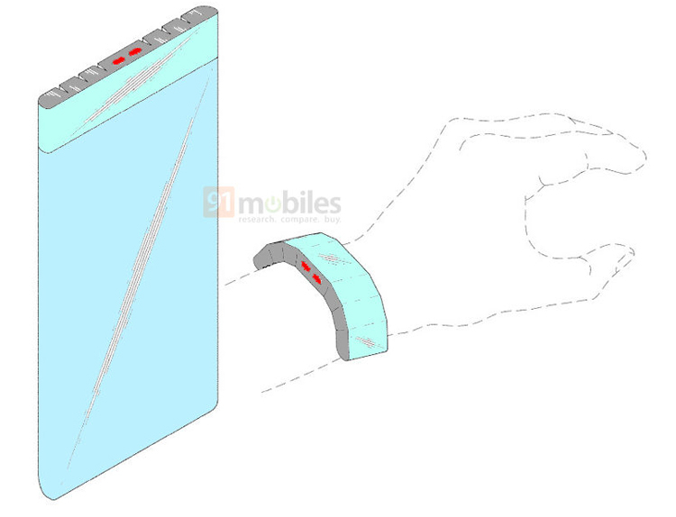 Samsung придумала смартфон со съёмным экраном-браслетом
