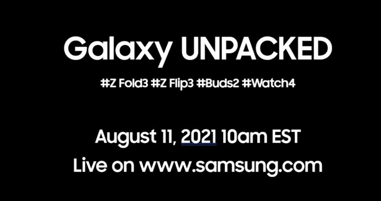 11 августа Samsung проведёт мероприятие Galaxy Unpacked: ожидается анонс Z Fold 3, Z Flip 3, Buds 2 и Watch 4